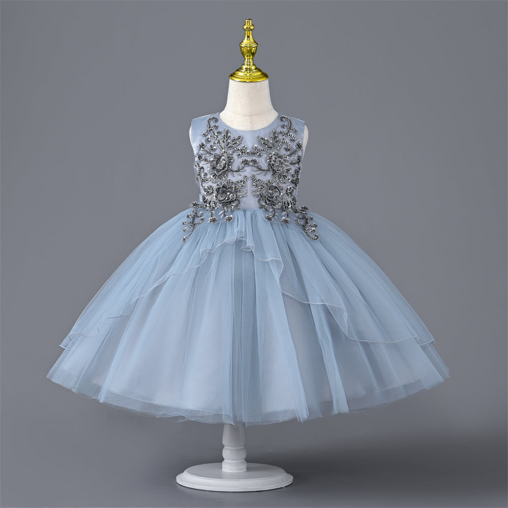 CC-903 3 to 9Years Old  Girl Gorgeous Princess Party Dress for Kids Birthday