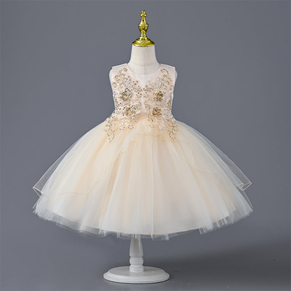 CC-903 3 to 9Years Old  Girl Gorgeous Princess Party Dress for Kids Birthday