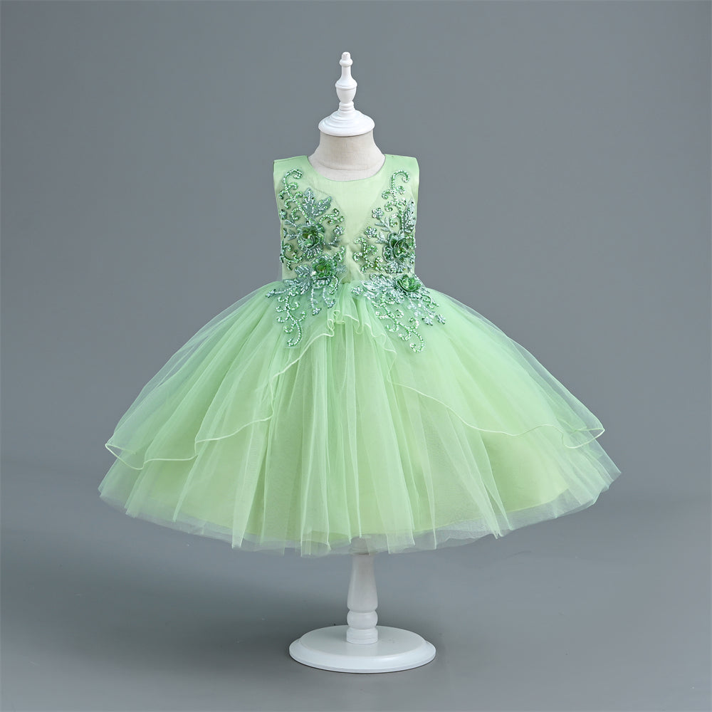 CC-903 3 to 9Years Old  Girl Gorgeous Princess Party Dress for Kids Birthday