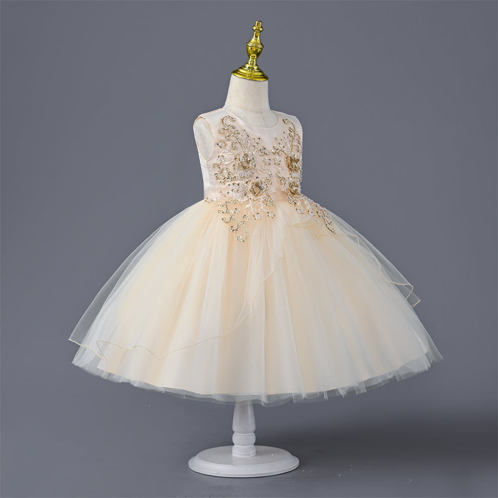 CC-903 3 to 9Years Old  Girl Gorgeous Princess Party Dress for Kids Birthday
