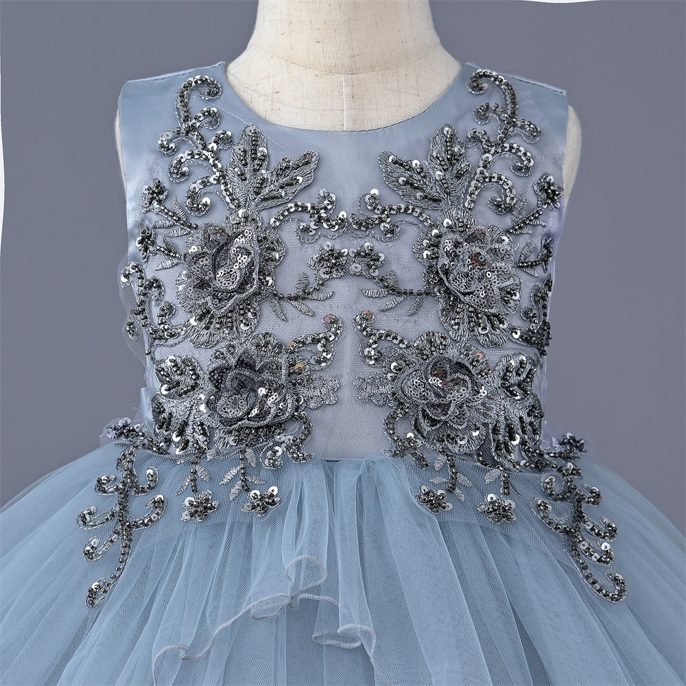CC-903 3 to 9Years Old  Girl Gorgeous Princess Party Dress for Kids Birthday