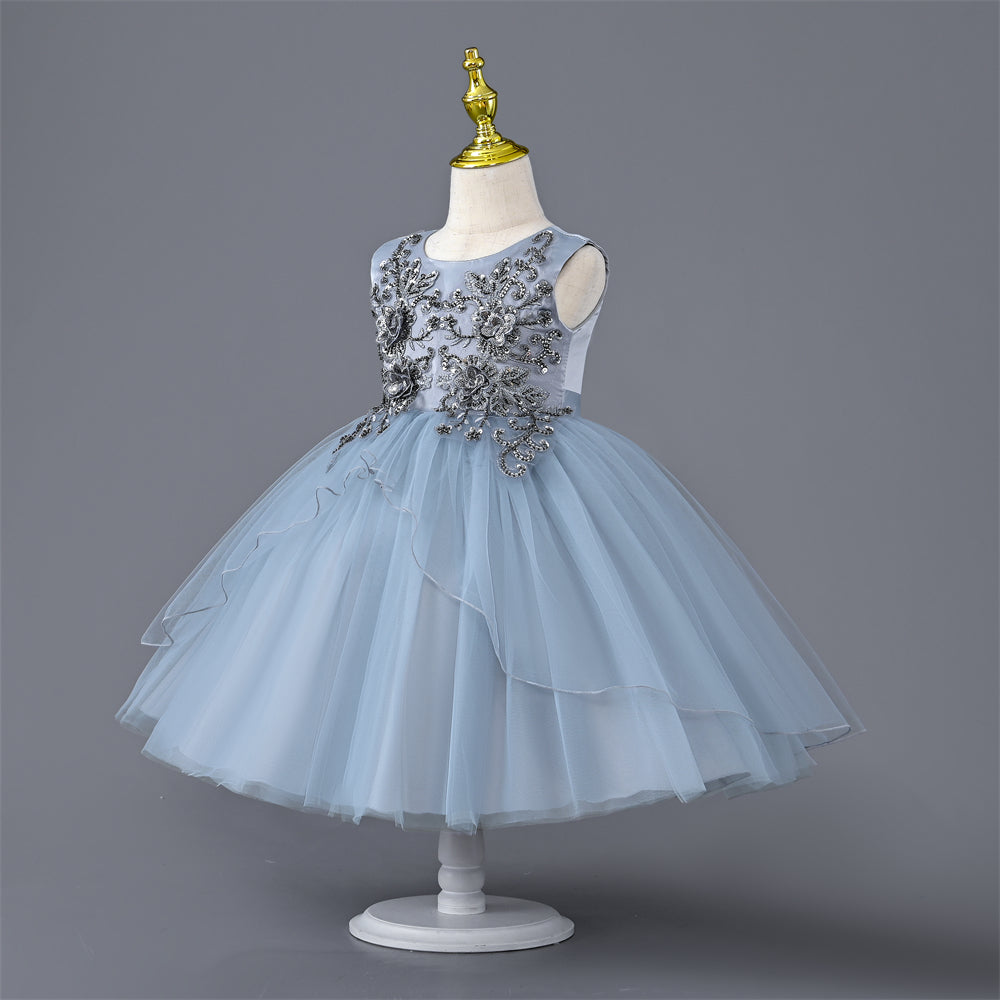 CC-903 3 to 9Years Old  Girl Gorgeous Princess Party Dress for Kids Birthday