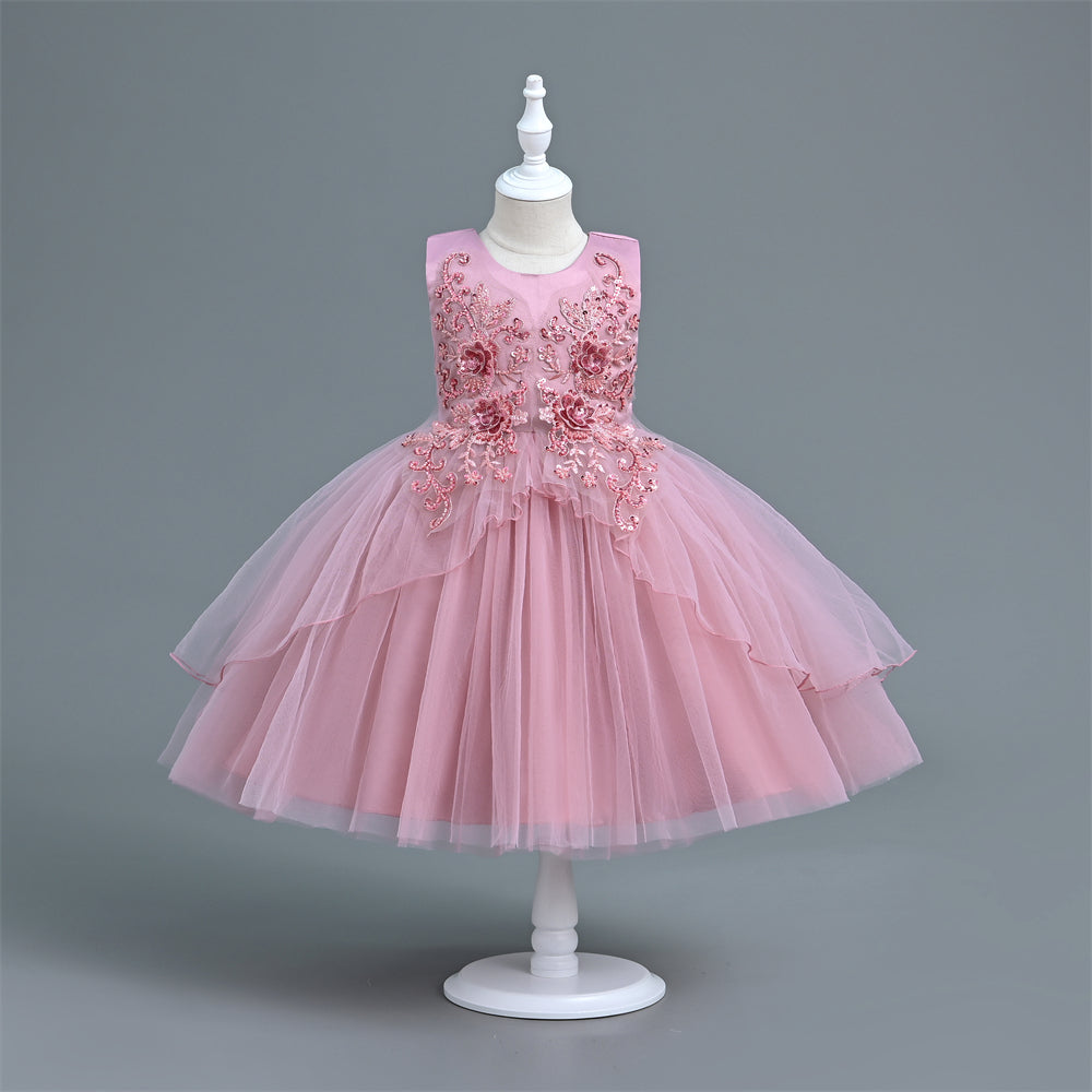 CC-903 3 to 9Years Old  Girl Gorgeous Princess Party Dress for Kids Birthday