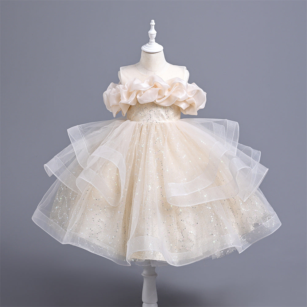 VA212 1-5 new arrival Handmade Custom High-End Sequined Children's Wedding Dress Girl Birthday Party Dress