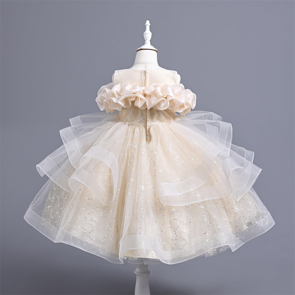 VA212 1-5 new arrival Handmade Custom High-End Sequined Children's Wedding Dress Girl Birthday Party Dress