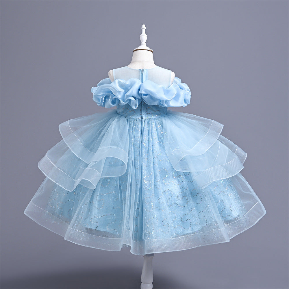 VA212 1-5 new arrival Handmade Custom High-End Sequined Children's Wedding Dress Girl Birthday Party Dress