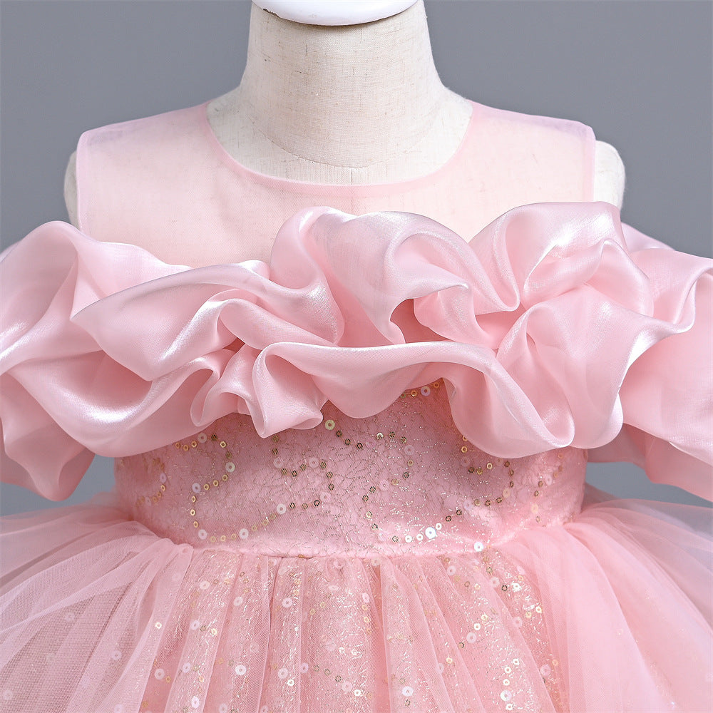 VA212 1-5 new arrival Handmade Custom High-End Sequined Children's Wedding Dress Girl Birthday Party Dress