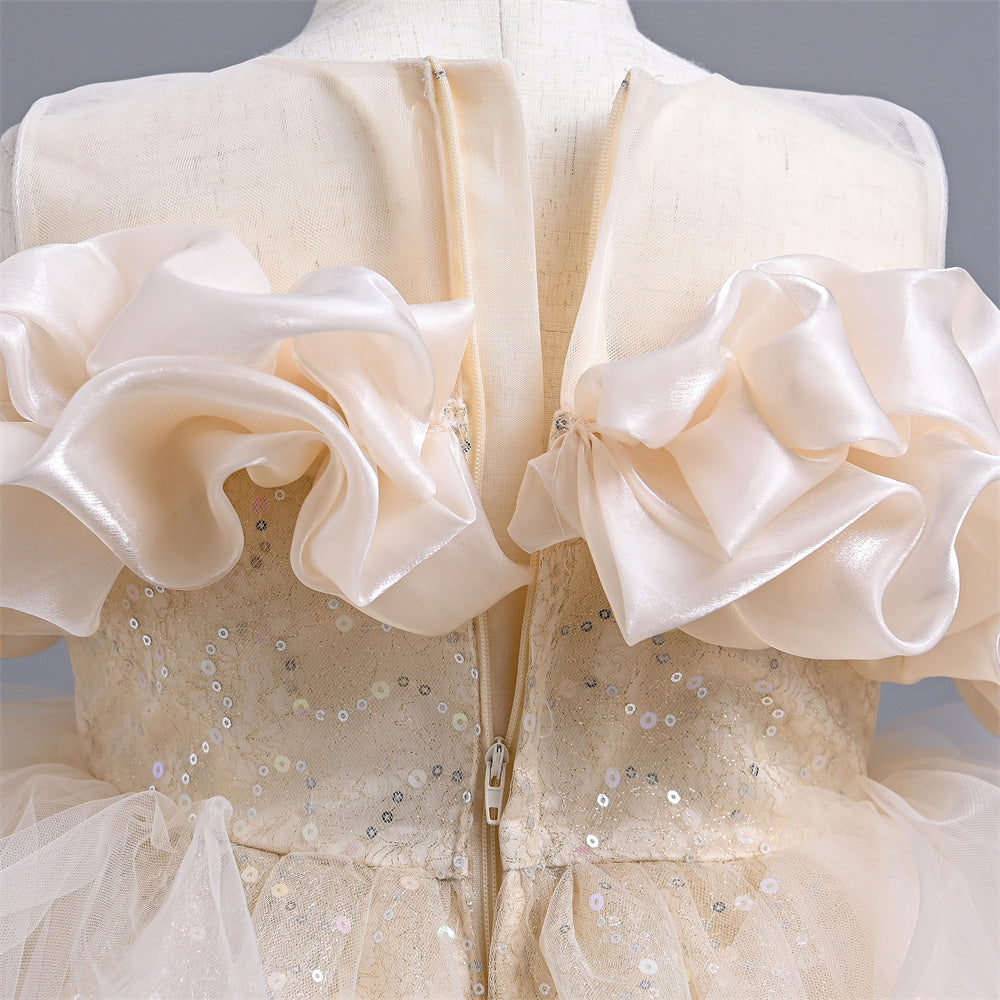 VA212 1-5 new arrival Handmade Custom High-End Sequined Children's Wedding Dress Girl Birthday Party Dress