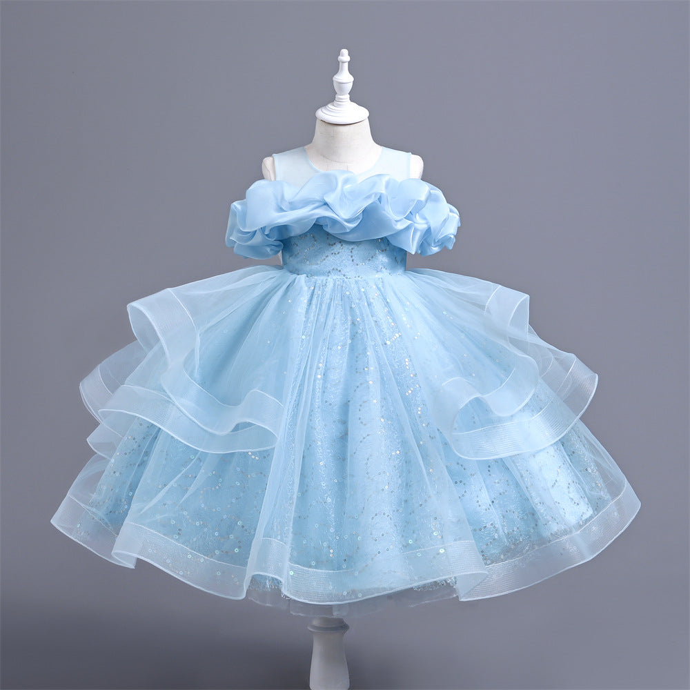 VA212 1-5 new arrival Handmade Custom High-End Sequined Children's Wedding Dress Girl Birthday Party Dress