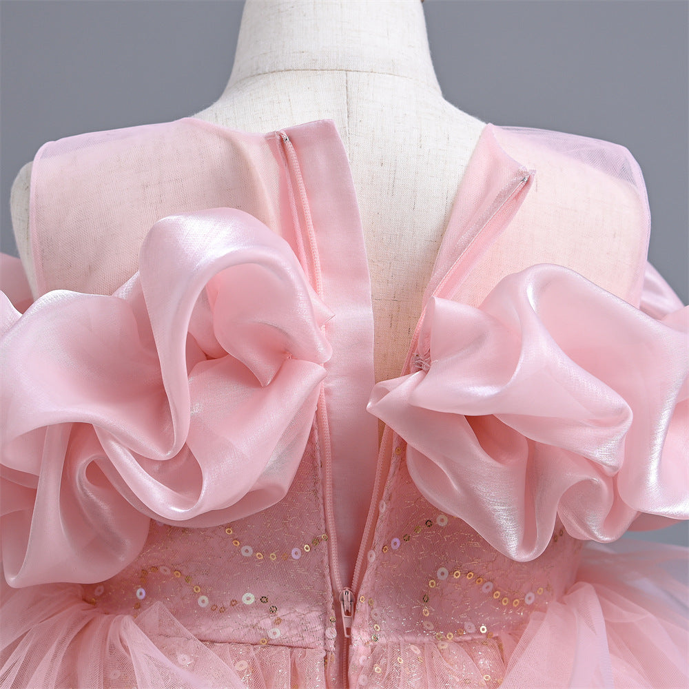 VA212 1-5 new arrival Handmade Custom High-End Sequined Children's Wedding Dress Girl Birthday Party Dress