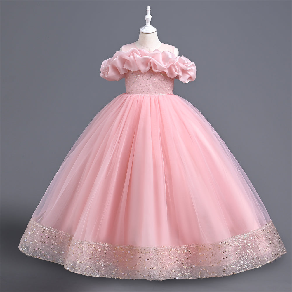 VA213 Pleated Party Dresses For Girls Pageant Luxury Formal Children E –  Outong