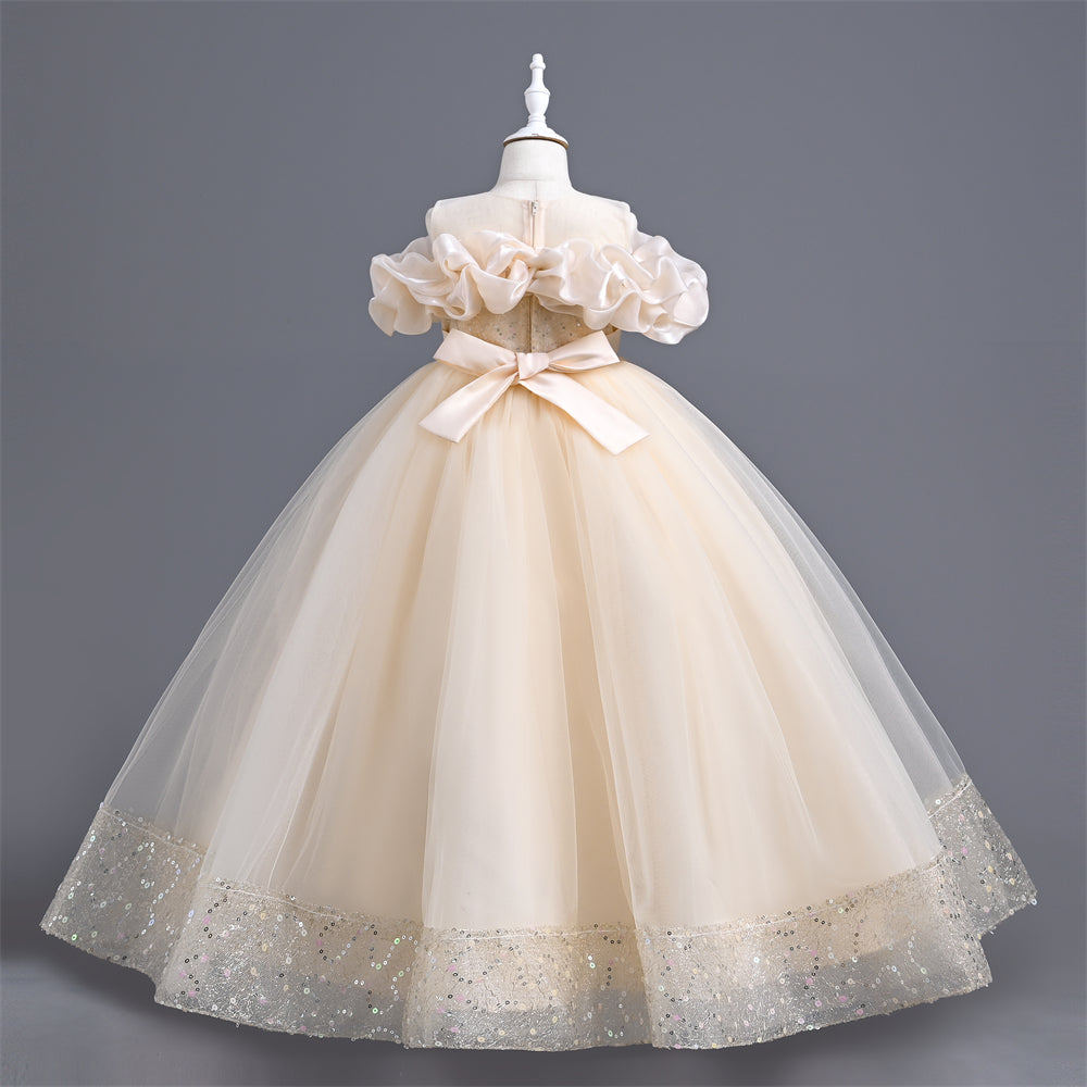 luxury party dresses for girls ceremonies VA213 Pleated Party Dresses For Girls Pageant Luxury Formal Children E –  Outong