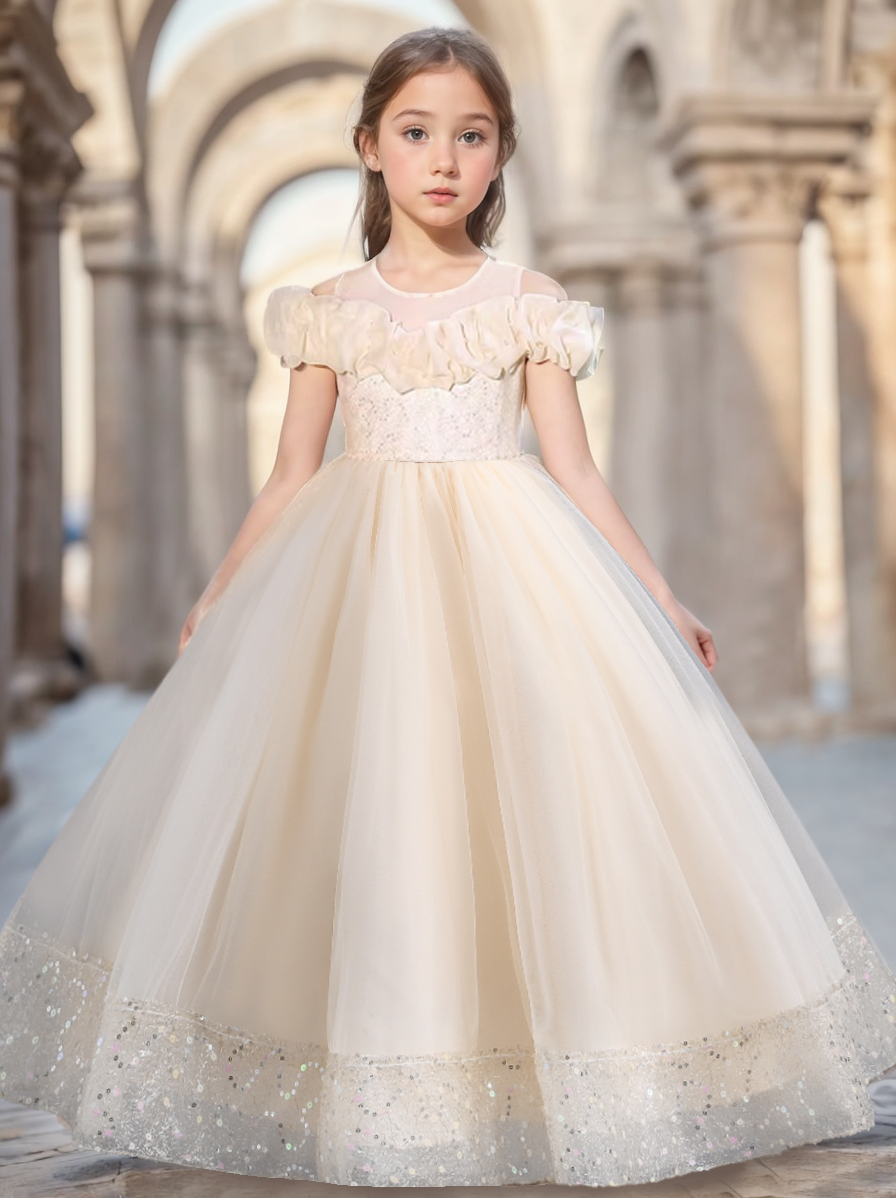 knee length dresses for ladies VA213 Pleated Party Dresses For Girls Pageant Luxury Formal Children E –  Outong