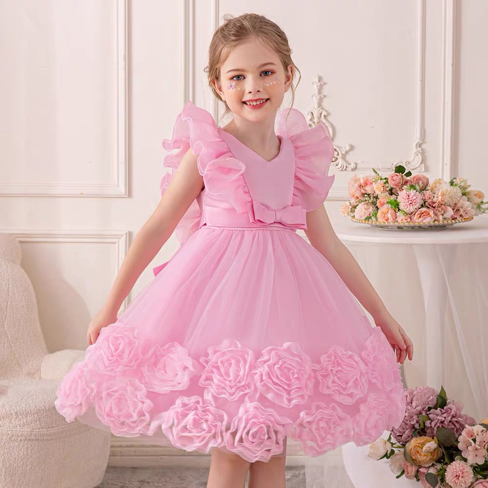 LS8059 2-8 Yoliyolei Outong Kids Flower Birthday Dress for